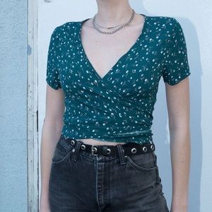 Brandy green Rae wrap top